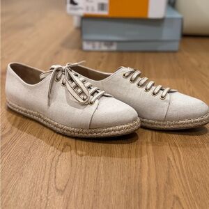 M. Gemi Cream Canvas Ankle Booties